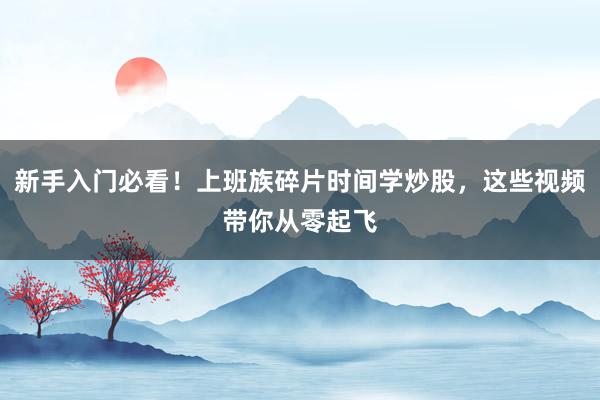 新手入门必看！上班族碎片时间学炒股，这些视频带你从零起飞